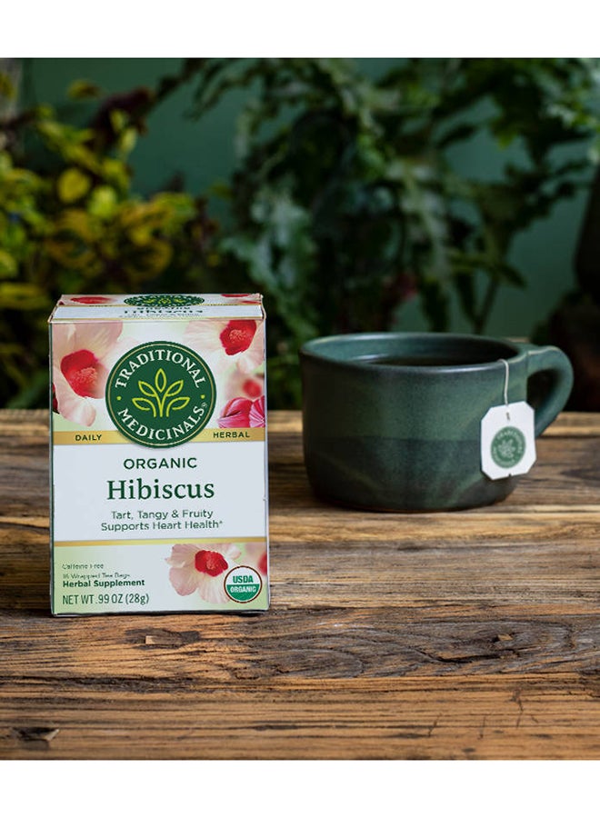 Traditional Medicinals Hibiscus Teabags 50grams Pack of 16 - Image 3